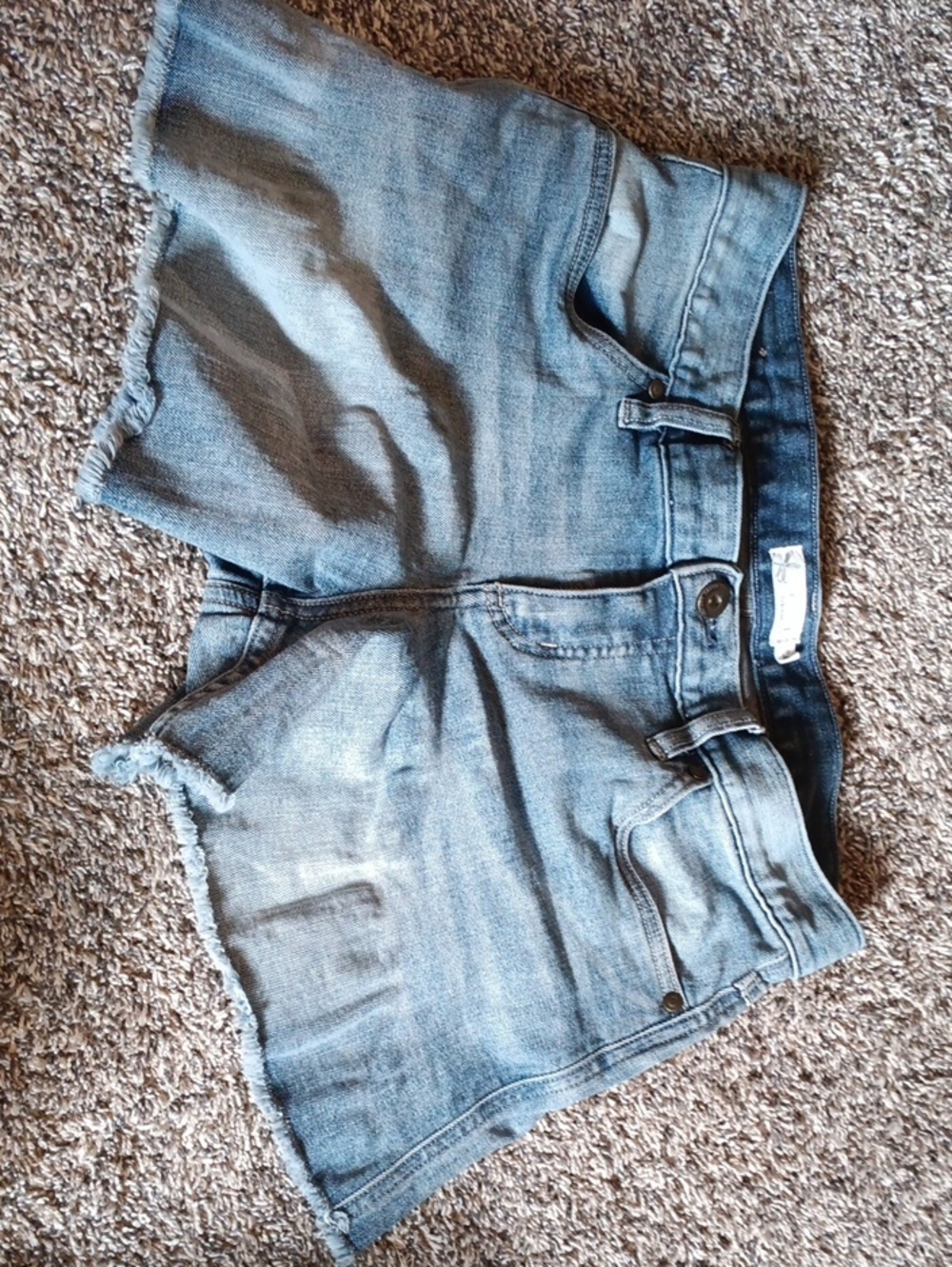 Carve Designs Light Blue Frayed Hem Denim Shorts